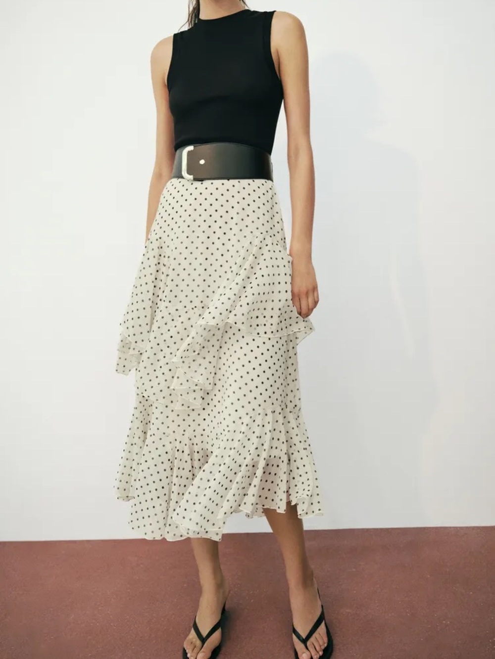 Zara one piece polka dot dress with belt